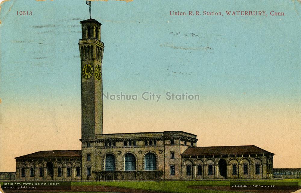 Postcard: Union Railroad Station, Waterbury, Connecticut